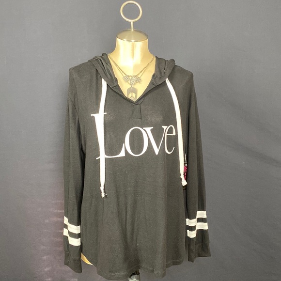 No Boundaries Light Weight LOVE Hooded Sweater - Picture 1 of 6